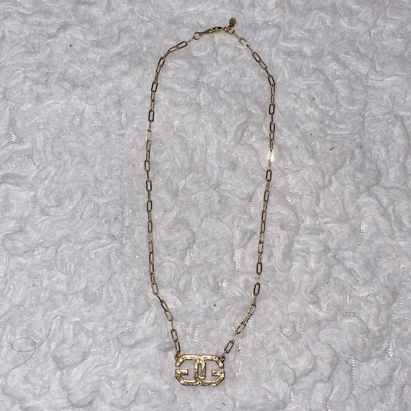 Givenchy Vintage Interlocking GG Logo Pendant Gold Tone Necklace with Gift Box - Picture 7 of 10